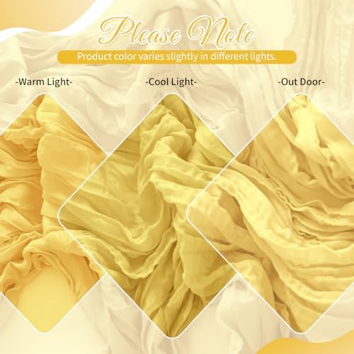 Light Yellow Boho Cheesecloth Table Runner 12 Pack 17x108 Inch Sheer Gauze - Image 5