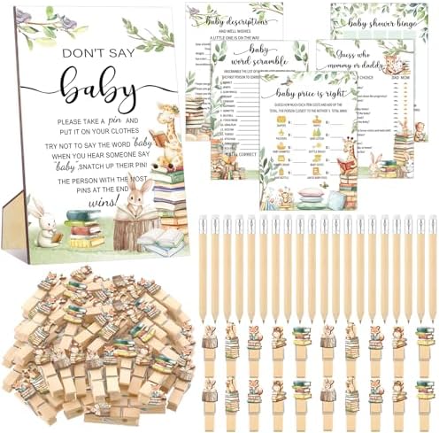 Patelai 321 Pcs Storybook Baby Shower Decorations Games Supplies, 50 Guests by Patelai
