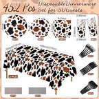 Potchen 452 Pcs Cow Plates Napkins Party Supply, Brown - Image 2