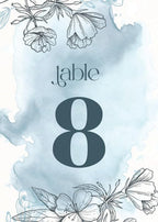 ANANYA FASHION & CRAFTS HUB Blue Watercolor Flower Wedding Table Number Cardss 1-100 Double Sided With Head Table For Reception Event Party Baby Shower Birthday 5x7 Inch by AnanyaFashionCraftsHub