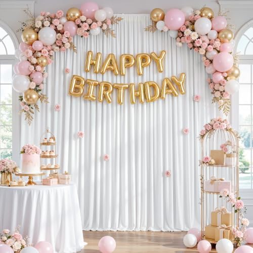 Joydeco 20x10ft Wrinkle Free White Backdrop Curtain for Parties - Image 7