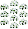 Sziqiqi Faux Silk Roses Artificial Flower Centrepieces, White, 10Pcs by SZIQIQI