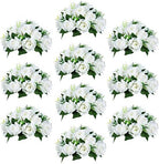 Sziqiqi Faux Silk Roses Artificial Flower Centrepieces, White, 10Pcs by SZIQIQI