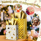 Humyoun 24 Pack Christmas Paper Gift Bags Bulk Assorted Sizes, White,Gold - Image 5