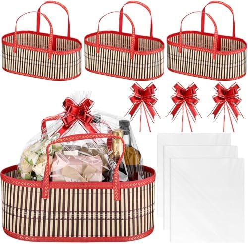 Reallnaive 3 Sets Empty Baskets for Gift to Fill Large Woven Basket by Reallnaive