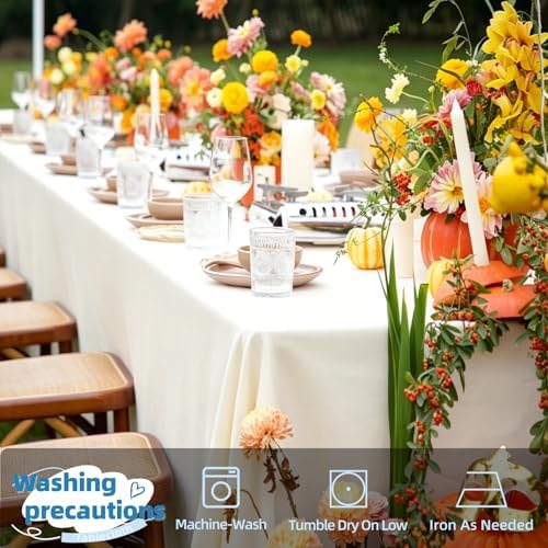 WIGENIUS 10 Pack Ivory Table Cloth Rectangle 70X120 Inch Tablecloth Fit 8FT - Image 2