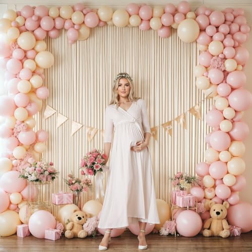 16x10FT Champagne Backdrop Curtains for Wedding Parties, Wrinkle Free Polyester Photography Backdrop Drapes for Wedding Baby Shower Birthday Parties Stage Background Stand Decorations 4x10ft,4 Panels - Image 7