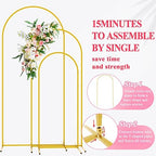 Wokceer Wedding Arch Backdrop Stand 6FT,5FT,4FT Gold Metal Arch Stand Set - Image 4