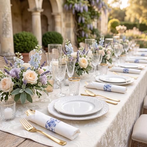 Supernal 60 Pack Pre Rolled Gold Plastic Silverware Set for Wedding Party - Image 2