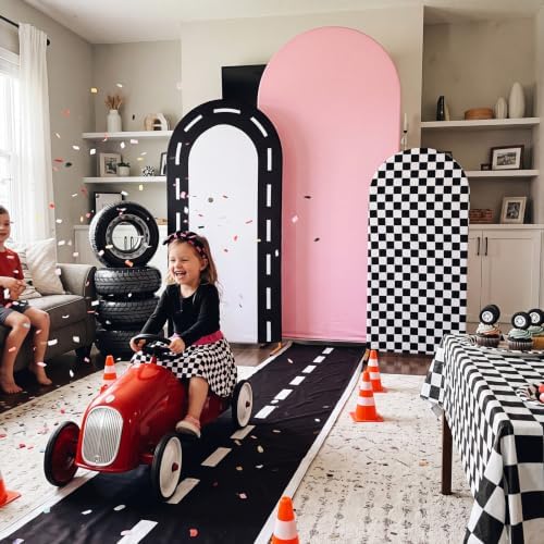 Mindsoft 3 Sets Fast Party Arch Backdrop Cover Racing Backdrop, Pink - Image 6