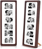 4 Pack Wood Photo Booth Frames 4.7"x12.6" Wood Photo Strip Frame Walnut Film Picture Holder with Stand for Wall Tabletop Desk Home Display Wedding Grad Baby Shower by Unknown
