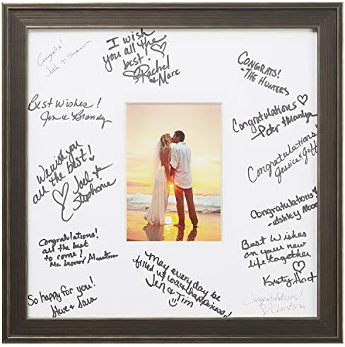 Craig Frames 14x14 Silver Picture Frame Matted to 5x7, Wood Wall Decor by CraigFrames