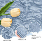 18 Pack Dusty Blue Cheesecloth Table Runner 21.5x120 Inch,Semi Sheer Boho Gauze Cheese Cloth Fabric Table Runners 10 FT Long for Wedding Party Baby Shower Birthday Home Decor - Image 4