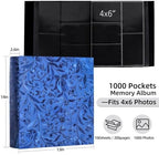 RECUTMS 1000 Photo Album 4x6 Pictures Leather Large Family Albums Blue - Image 2