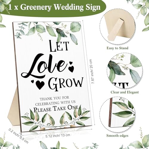 Zhehao 50 Sets Mini Succulent Buckets with 1 Greenery Let Love Grow Sign 50 Let Love Grow Tag and 2 Hemp Ropes for Wedding, Bridal, Baby Shower, Succulent Party Favor for Guests - Image 2