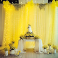 20×10ft Yellow Tulle Backdrop Curtain with Lights String for Parties, Sheer Photo Backdrop Curtains for Wedding Party Photography Background by WishCare