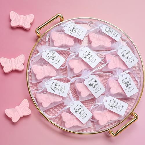 30 Piece Butterfly Soap Set for Baby Shower Party Favors, Christening Favors for Guests, Wedding, Bridal Shower Favors,Baby Girls Gender Reveal Party Favors. (Pink) - Image 2