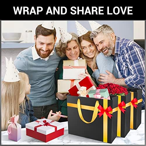 EUSOAR Large Black Gift Wrap Bags with Gold Handles, 50 pack 12.5"x4.5"x11" Paper Shopping Bags with Handles Retail Wrapping Bags for Business Party Favor, Wedding - Image 6