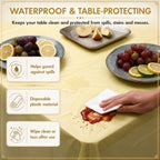 Newwiee 72 Pack Neutral Gold Silver Plastic Tablecloths Bulk 54" x 72" - Image 4