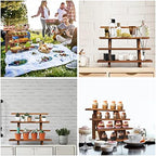 Manspdier Wooden Display Stand Wood Cupcake Stands Rustic Wood Risers - Image 4