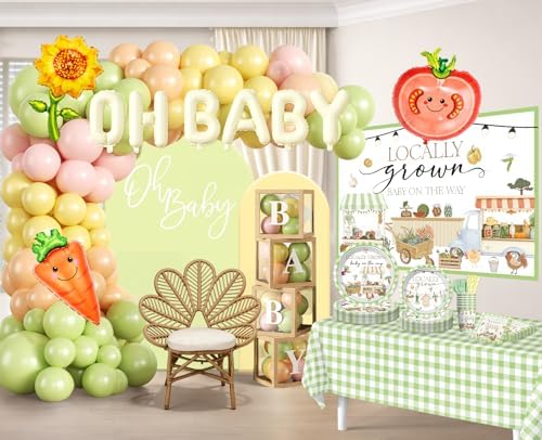 296pcs Locally Grown Baby Shower Decorations for Girls, Serves 25 - Image 3