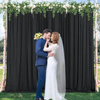 20x10ft Black Backdrop Curtain for Wedding Parties Wrinkle Free Fabric Black Drapes Backdrop Decoration for Baby Shower Birthday Photography Decoration 4 Panels, 5ft x 10ft - Image 2