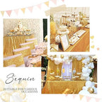SoarDream Gold Sequin Tablecloth 90"x132" Wedding Glitter Table Cloth - Image 6