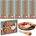 Maxcheck 50 Sets Baby Shower Prizes Round Cheese Board with Knife Acacia by Maxcheck