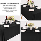 6 Pack Rectangle Black Table Cloth Bulk Washable Polyester Table Cover for Wedding Dining Table Buffet Parties Banquet Decoration（60x102Inch, Black） - Image 3