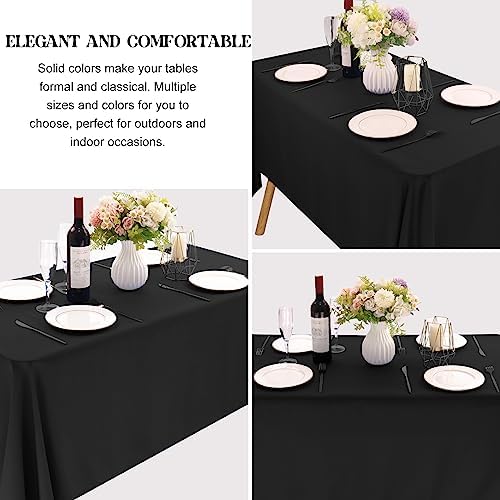 4 Pack Rectangle Tablecloth for 6 Foot Tables Washable Polyester Table Cover for Wedding Dining Table Parties Banquet（70x120 Black） - Image 3
