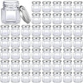Nuogo 100 Pack 1.5oz Mini Hexagon Glass Jars Bulk Honey Jars, Silver by Nuogo