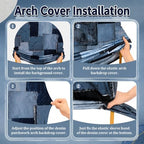 Breling 6.6ft Blue Jean Baby Shower Arch Backdrop Cover - Image 3