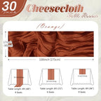 30 Pack Terracotta Cheesecloth Table Runner 17 x 108 inch Cheese Cloth Table Runners 9ft Terracotta Table Runner Rustic Romantic Sheer Gauze Runner for Wedding Party Baby Shower Table Decoration - Image 2