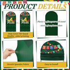 Chunful 3 Pcs Cinco de Mayo Fiesta Party Arch Backdrop Cover Mexican Photo Background Decor 2-Sided Round Top Mexican Cute Backdrop Arch Cover for Fiesta Party Decoration 6 ft/5 ft/4 ft (Green) - Image 3