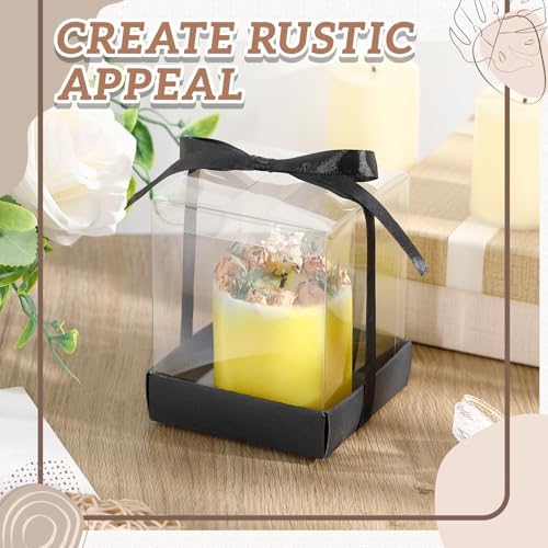36 Set 3.5x3.5x4 in Candle Gift Package Transparent, Black, 36 Set - Image 3