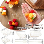 Tessco for you 800 Pcs Mini Appetizer Plates Glitter Style Clear, Gold - Image 2