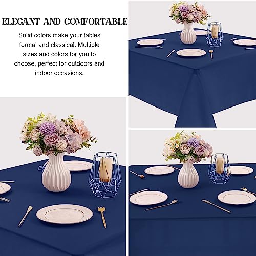 4 Pack Square Table Cloth 70x70 Inch Navy Blue Tablecloth Machine Washable Fabric Polyester Table Cover for Dining, Buffet Parties, Picnic, Events, Weddings and Restaurants（Navy Blue） - Image 3