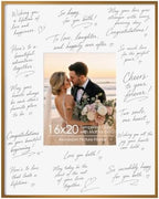 Signature Picture Frame 16x20, Aluminum Signable Frame with Glass, Bronze by FLYJOE