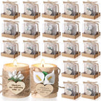 Mtlee 20 Sets Baptism Candle Favors for Guests, White, Thank You by MTLEE