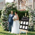 Yousoontic Wedding Seating Chart Board Display 24x18 Black Welcome Sign - Image 6