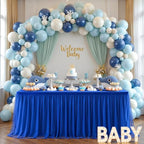 4 Pack 6ft Royal Blue Tulle Tablecloths for Rectangle Tables, 6 Foot Rectangular Table Cloth Wrinkle Free Tablecover with Tutu Skirt for Baby Shower Wedding Birthday Party Banquet Buffet Cake - Image 2