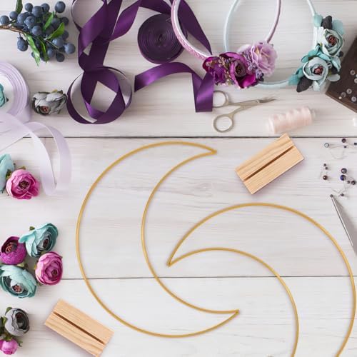 MAGICLULU Metal Floral Hoop Centerpiece with Base 10.23 X 7.87 X 1.41 in DIY Wedding Table Decoration for Flower Garlands Party Decor and Tabletop Centerpieces - Image 2
