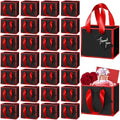Yeaqee 50 Pcs Mini Metallic Paper Gift Bags with Handle, Black, Red by Yeaqee
