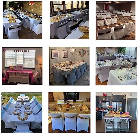 50pcs Lilac Stretch Spandex Chair Sashes for Wedding Party Banquet Decoration Elastic Chair Cover Bows with Slider Buckle Engagement Event Birthday Graduation Meeting - Image 5