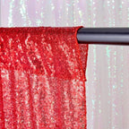 Red Glitter Sequin Backdrop Curtains 6ftx8ft Photo Drapes - Image 3