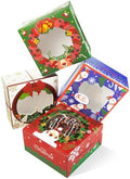 qiqee Christmas Bakery Box with Window 60packs 6x6x3 Cookie Boxes Pastry Box for Christmas by Qiqee