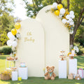 Ivory Arch Backdrop Cover 7.2FT 6FT Spandex Arch Covers Stretchy Backdrop Set of 2, Double-Layer Wrinkle Free Wedding Arch Stand Cover Party Backdrop Curtains for Baby Shower Birthday Party Decoration by Tao-GePartyDecorations