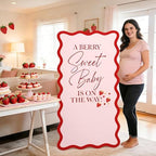5.45FT A Berry Sweet Baby is On The Way Scalloped Stand-up Backdrop - Image 5