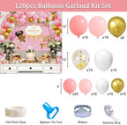 Yuzioey 266pcs Royal Princess Baby Shower Decorations, Black Princess Baby Shower Supplies, Gold Pink Balloon Garland Kit, Disposable Dinnerware (Serve 24 Guests) Plates, Napkins, Backdrop,Tablecloth - Image 3