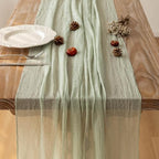 6Pcs Sage Green Cheesecloth Table Runner 120 Inches for Party Home Decor - Image 4
